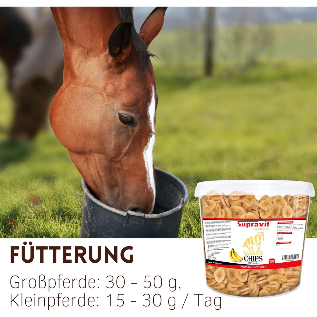 Supravit Bananenchips 2kg Eimer Pferdeleckerli