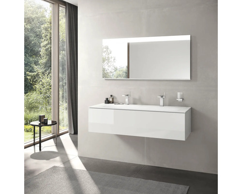 KEUCO Edition 11 wastafelmeubel, BxHxD 140 x 35 x 53,5 cm, glanzend wit front met verlichting, 31361300100