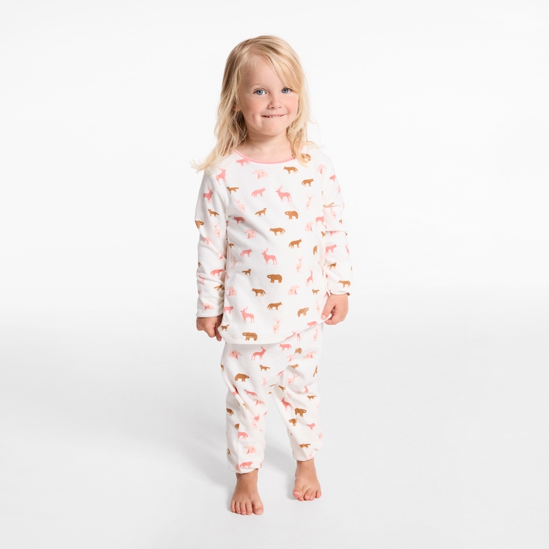 Pyjama en velours imprimé rose fille