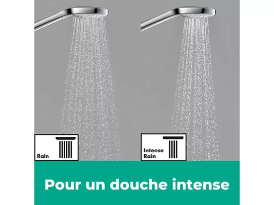 Colonne de douche thermostatique HANSGROHE Vernis Blend 200 Green chromé + tablette AddStoris