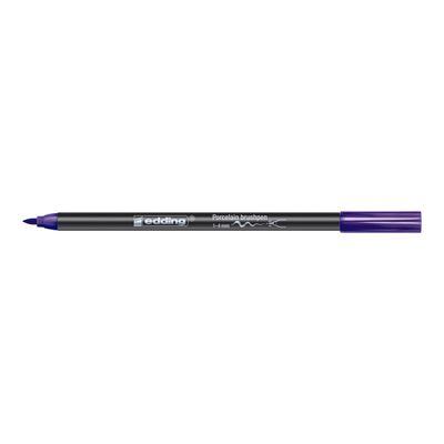 Set de 6 pinceaux pour porcelaine Edding 4200 – Couleurs froides - pointe pinceau 1-4 mm - encre pigmentée résistante à la chaleur et au lave-vaisselle