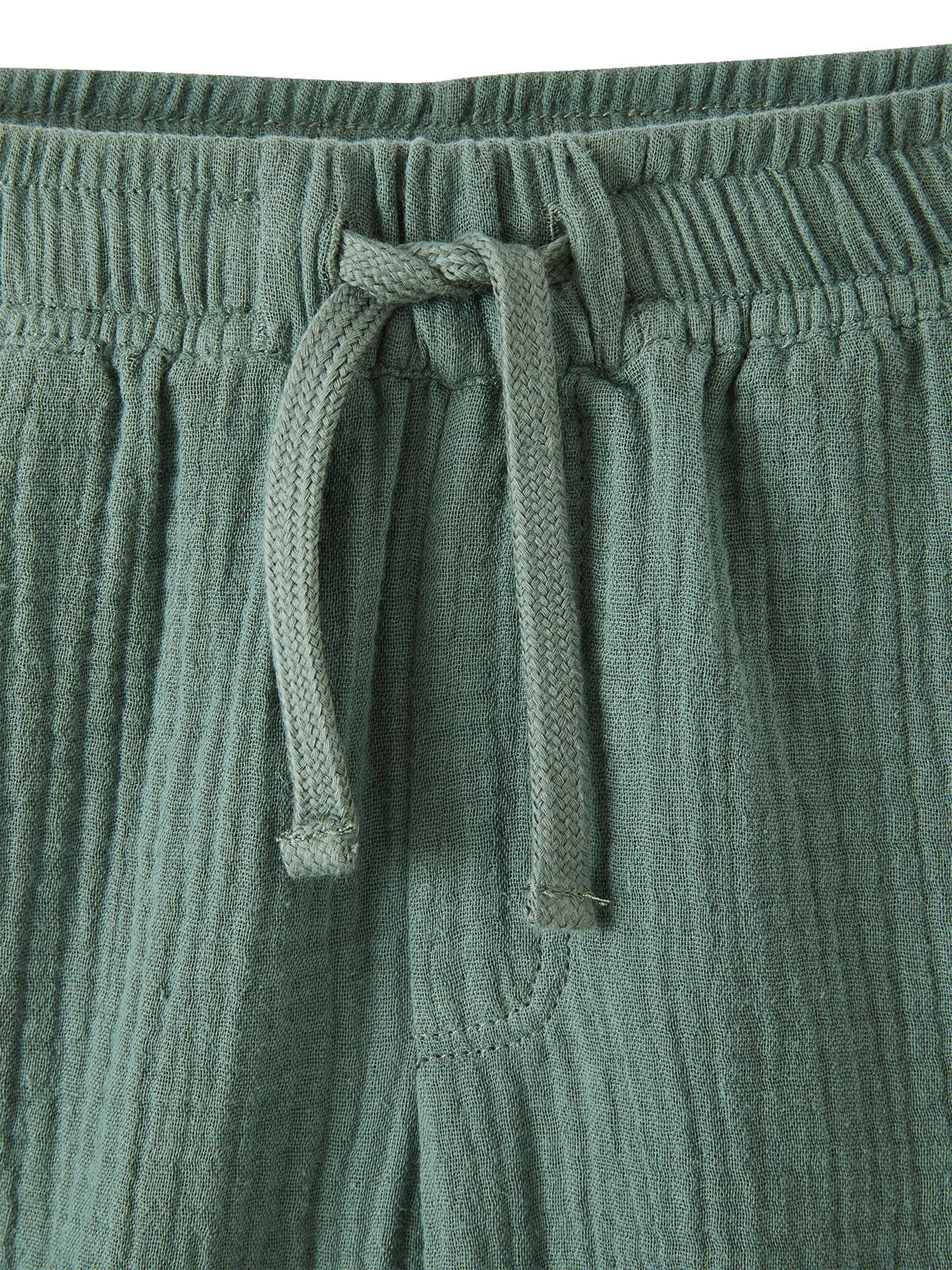 Vertbaudet Jungen Shorts aus Musselin grün