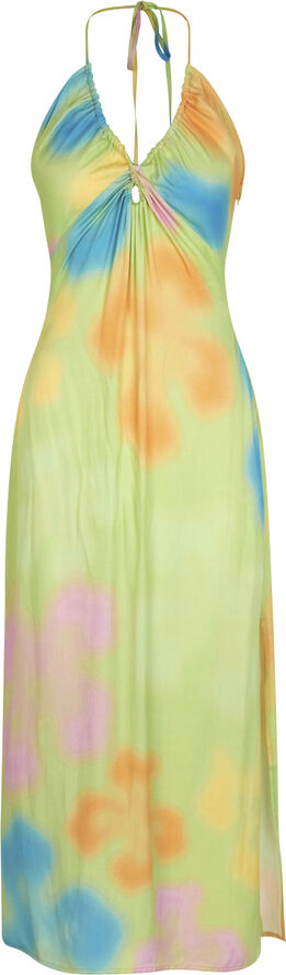 Oval Square Alexi Dress Lime flower aop