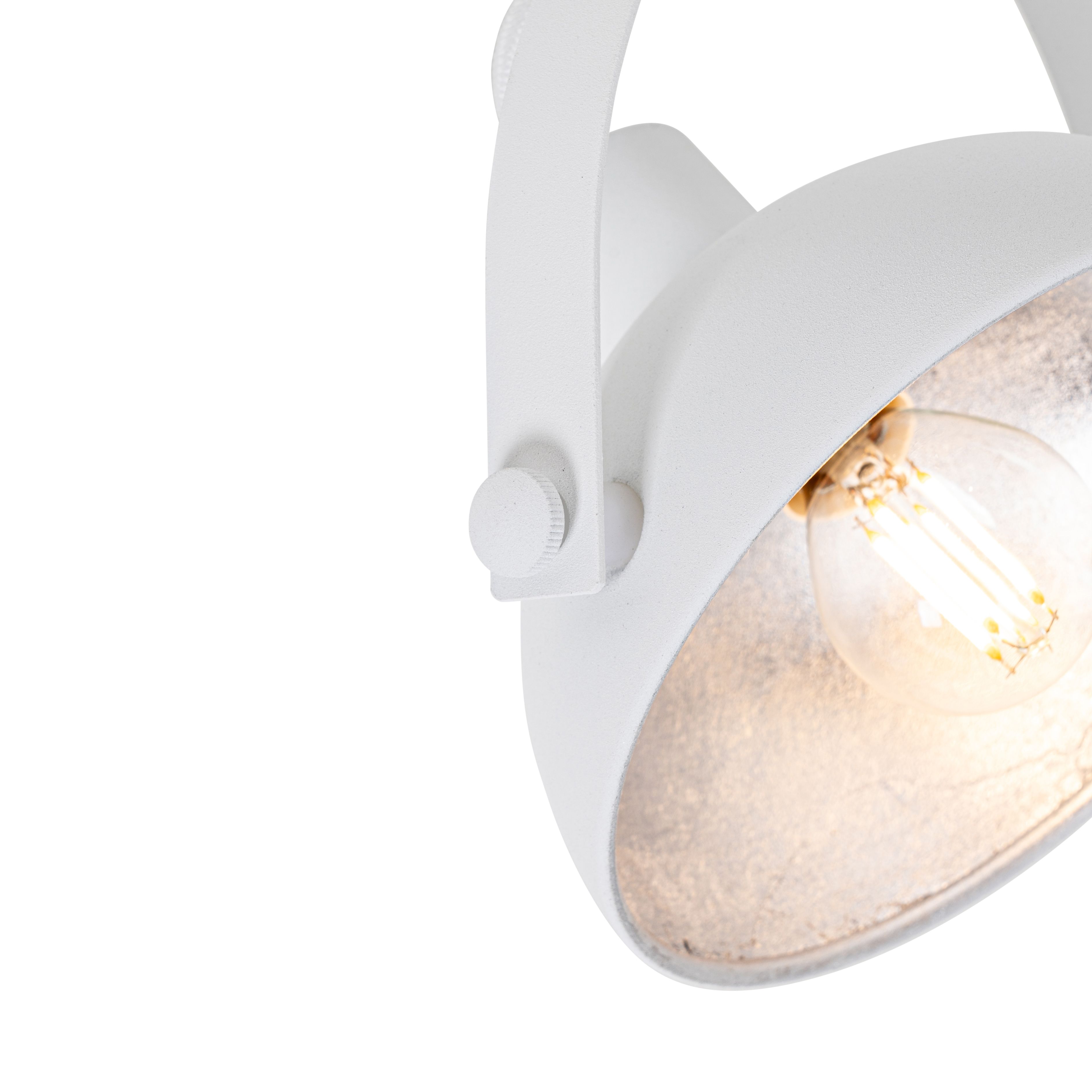 Industriële plafondlamp wit met zilver 2-lichts verstelbaar - Magnax