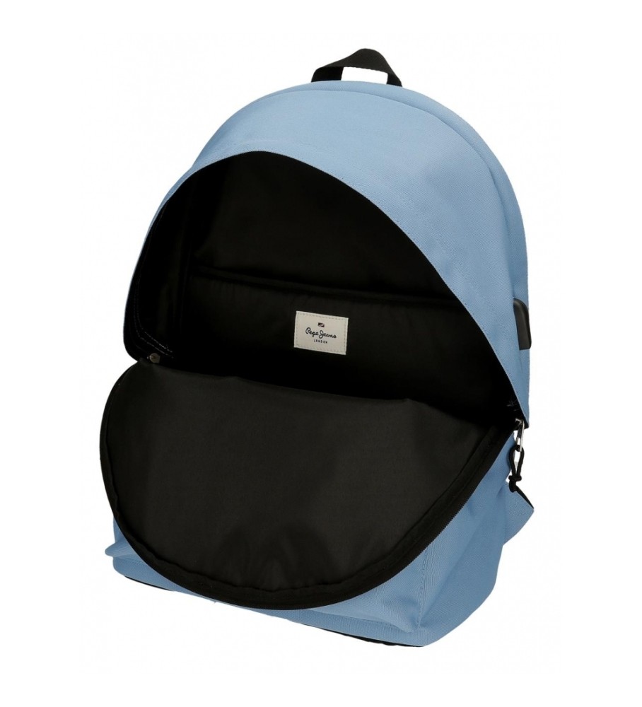 Mochila para computador Pepe Jeans Aris Colorful com dois compartimentos, azul