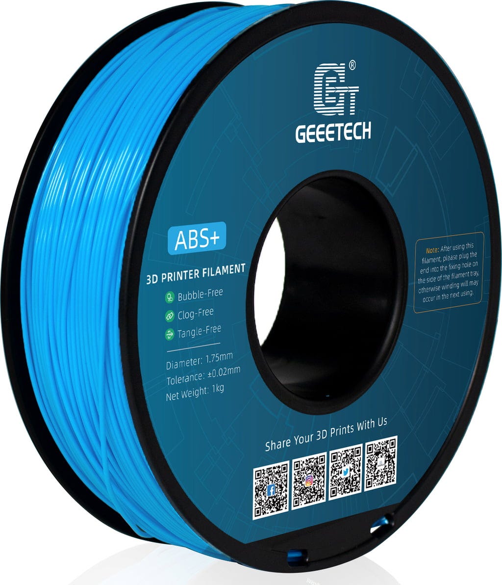 GEEETECH  ABS+ Water Blue, 1,75 mm / 1000 g    Beständiges ABS-Filament für robuste und langlebige Modelle in Water Blue