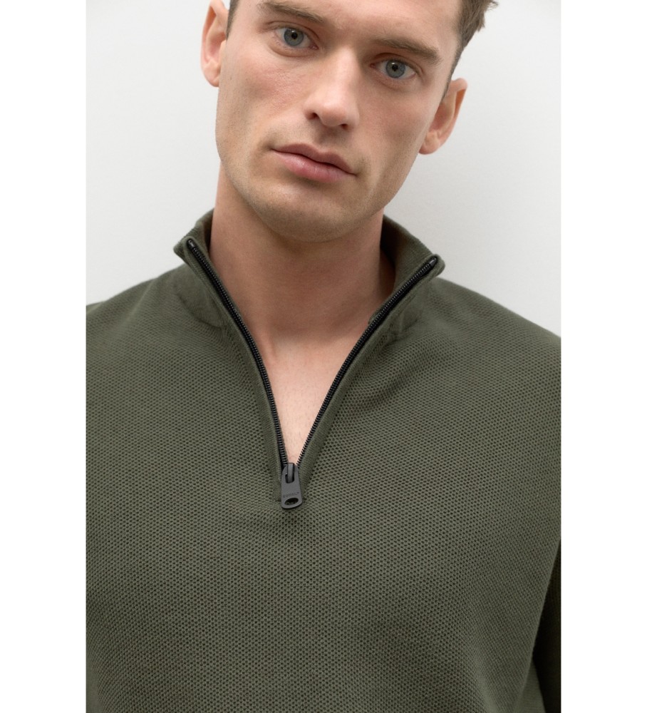ECOALF Pinoalf Camisa de malha com meio zíper verde