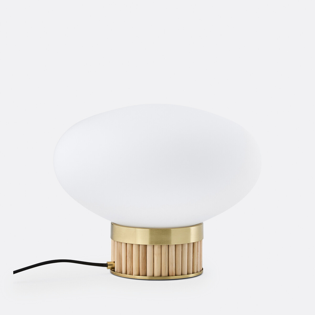 LA REDOUTE INTERIEURS<br>Luminária em latão, bambu e vidro opalino, Dolce