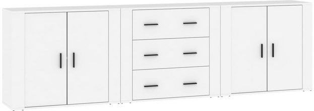 vidaXL - Dressoirs - Bewerkt Hout - Wit - Set van 3