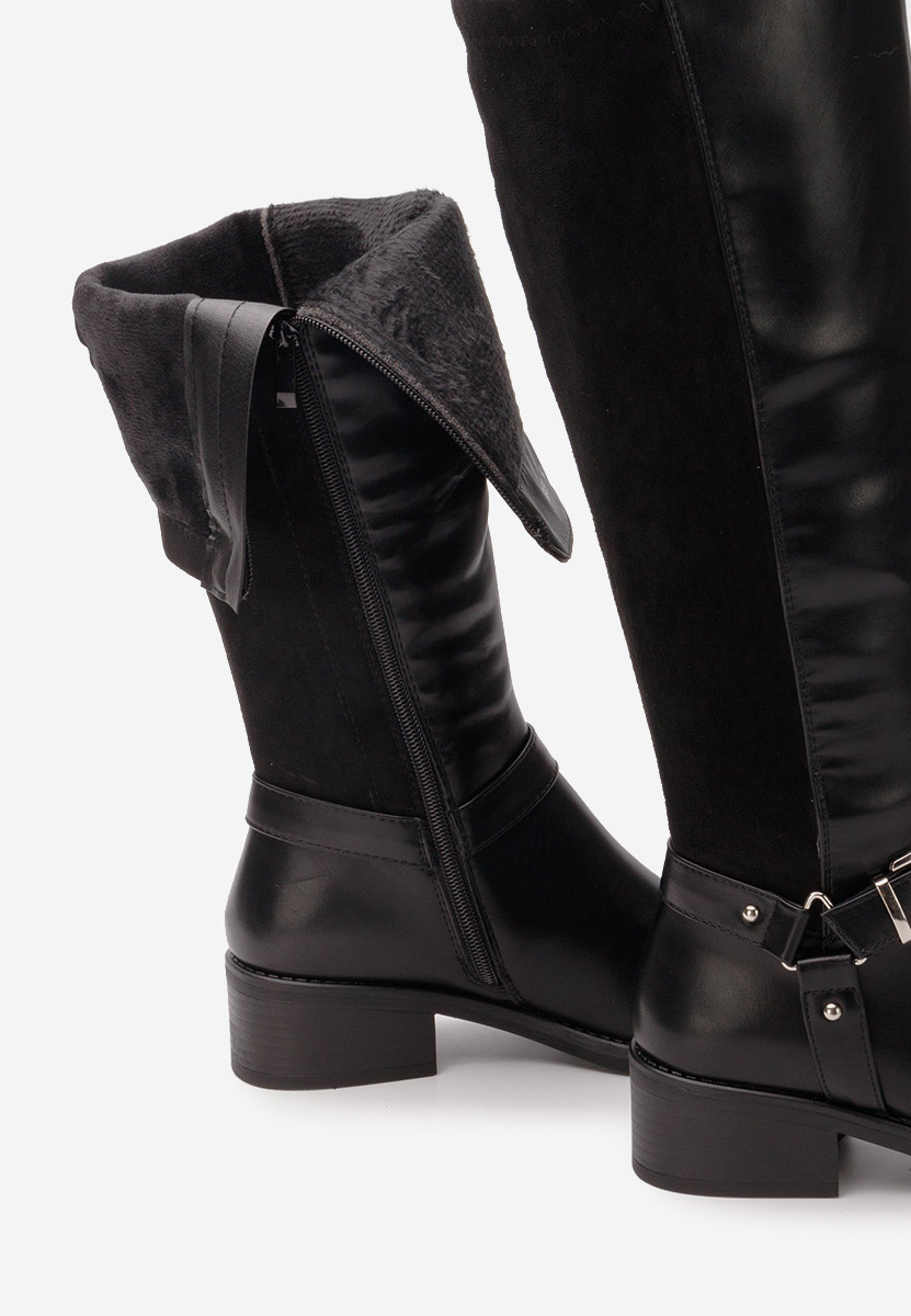 Bottes à petit talon noires Pedra V2