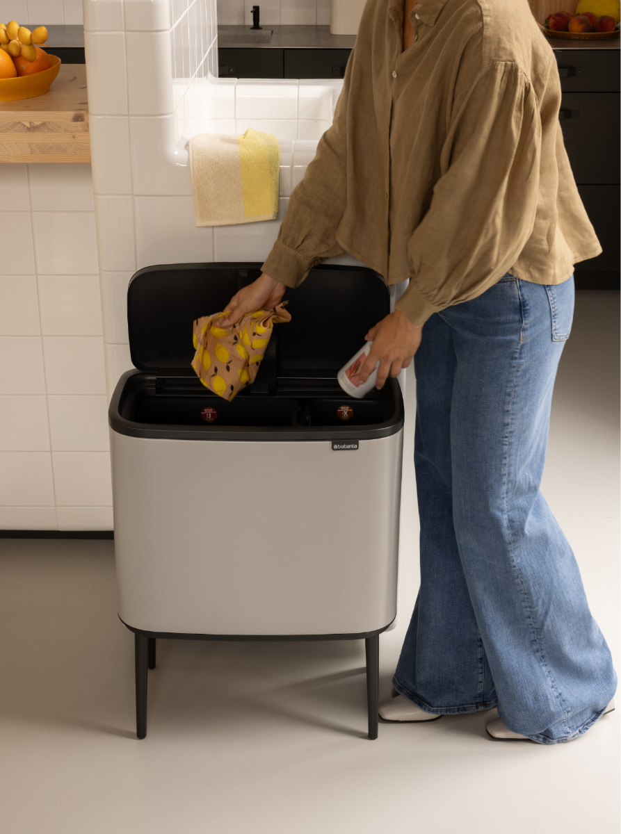 Bo Touch Bin, met 2 binnenemmers, 11   23 liter - Soft Grey