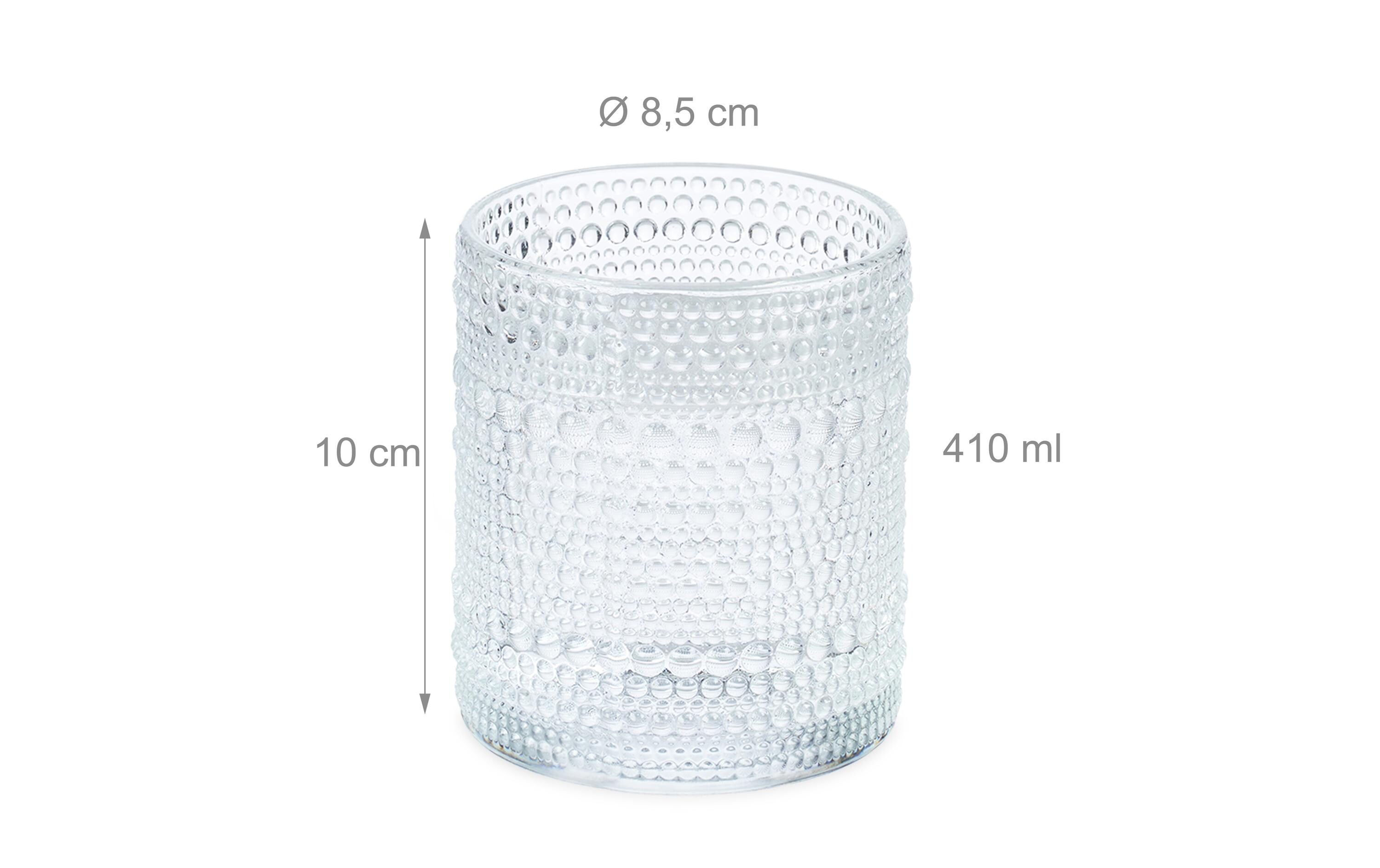 Trinkglas 4er Set, Transparent, 410 mlTrinkgläser in edlem Tropfendesign