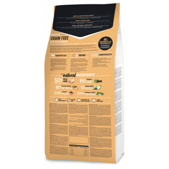 Croquettes Ownat Grain Free Hypoallergenic Adulte Agneau sans céréales pour chien adulte