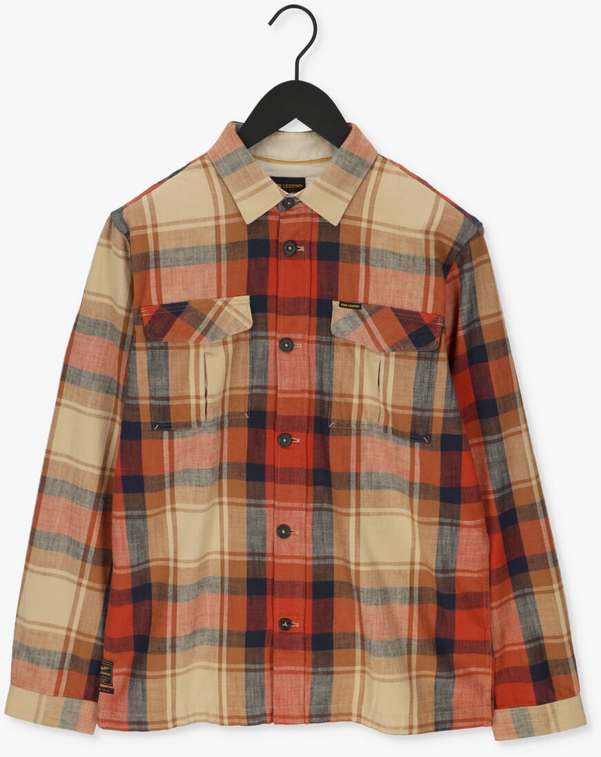 PME LEGEND bruine pme legend casual overhemd long sleeve shirt ctn yd slub check