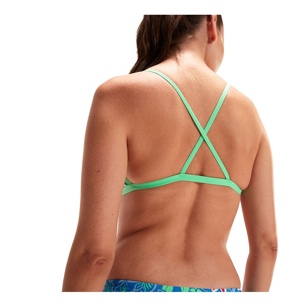 Speedo ECO+ ALLOVER XB CROPTOP - Haut de maillot Femme bluegreen