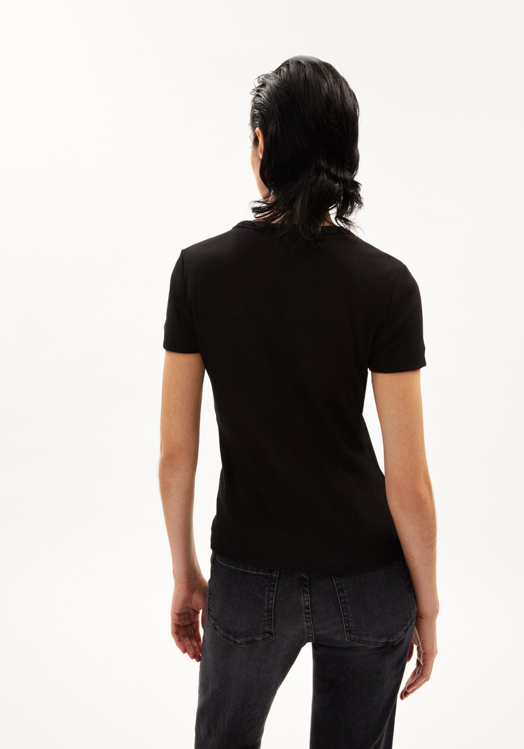 Armedangels Ripp-T-Shirt Kardaa Black