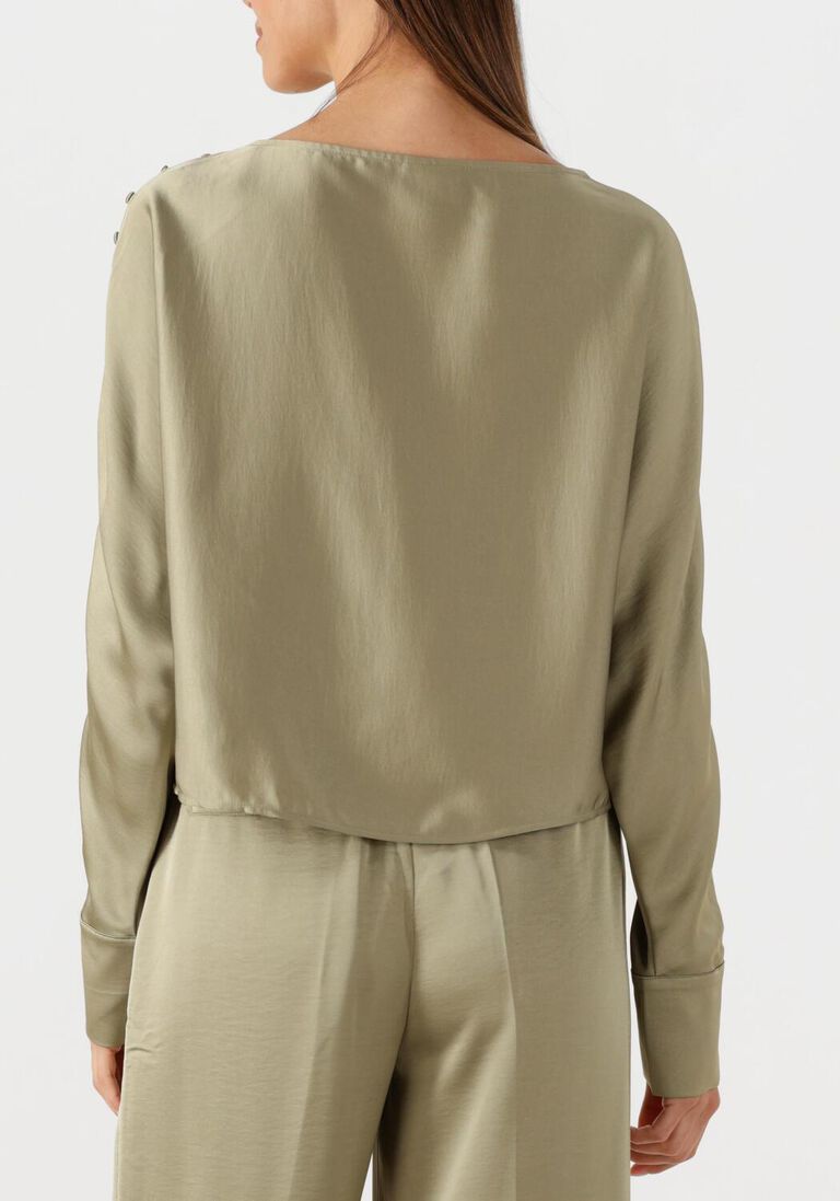 khaki dante6 blouses rocco satin button detail top