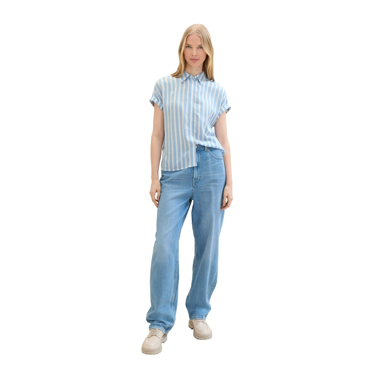 Tom Tailor Striped short sleeve blouse