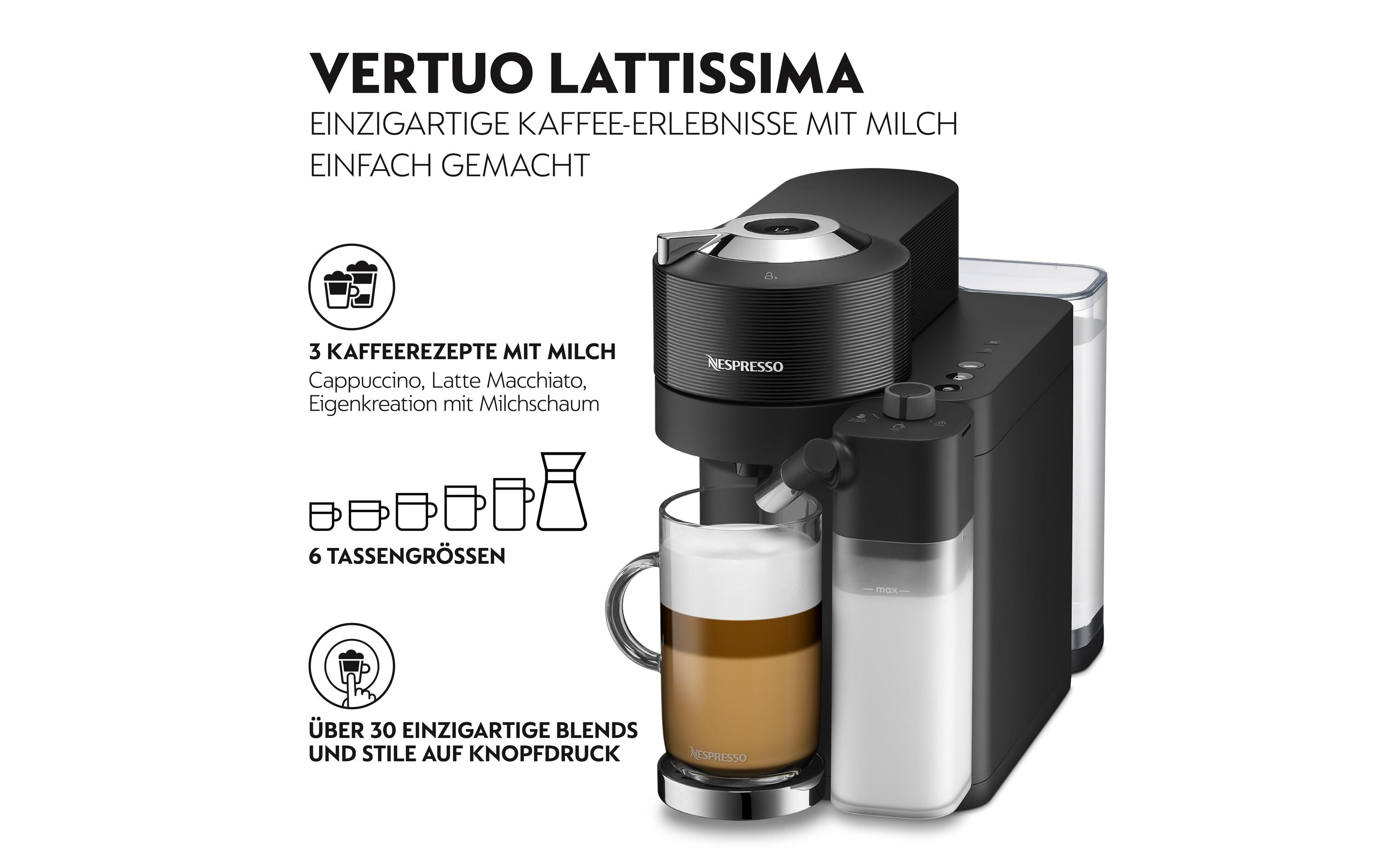 Kaffeemaschine Nespresso Vertuo Lattissima ENV300.B Schwarz<br>Kaffeemaschine