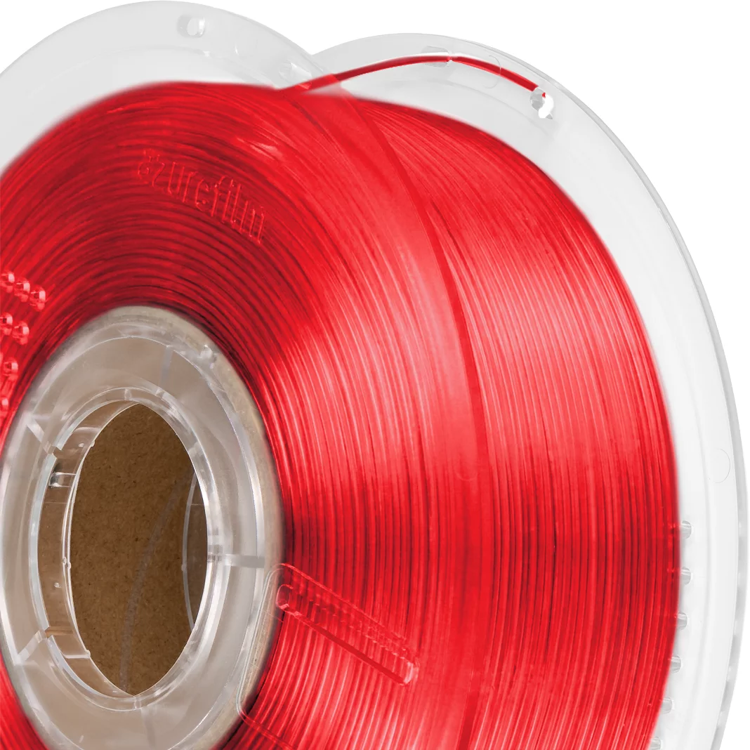 AzureFilm  PETG Red Transparent, 1,75 mm / 1000 g    Hochwertiges Universal-Filament
