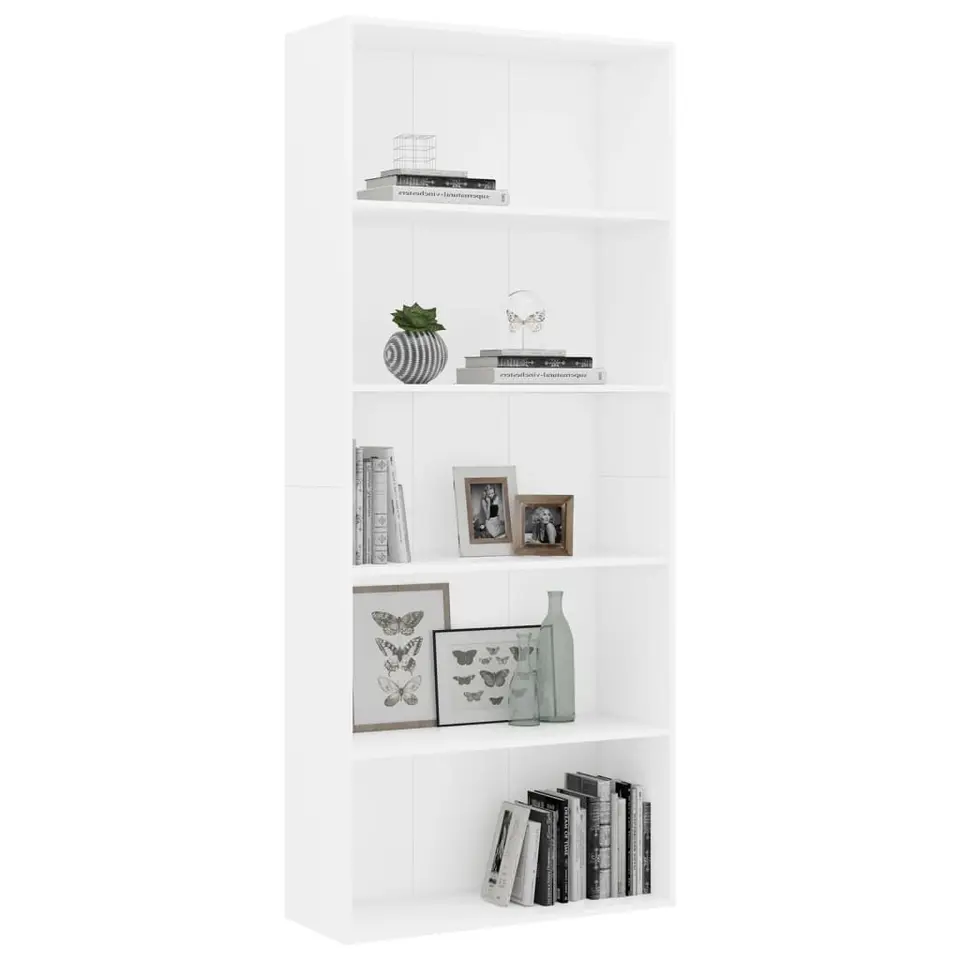 vidaXL - Boekenkast - Wit - Bewerkt hout
