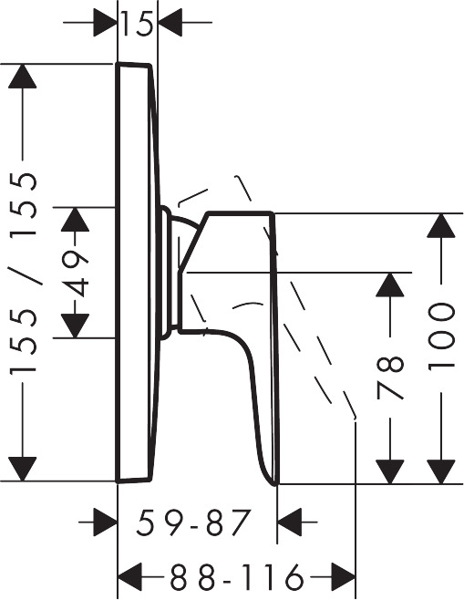 Hansgrohe Talis E inbouw HighFlow douchekraan afbouwdeel chroom