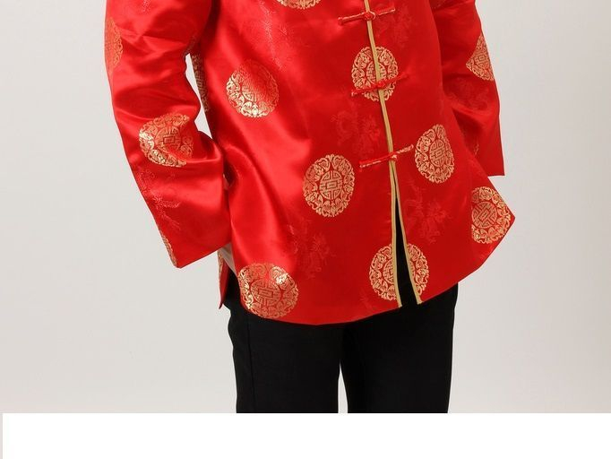 Gouden bloemen - Chinees jasje met knoopjes