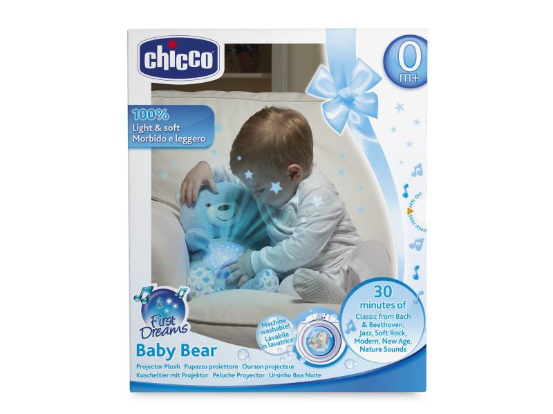 Chicco Projektor Plüsch-Bär mit Lichtprojektionen und Musik 100% Kuschelweich mit Farbwechsel