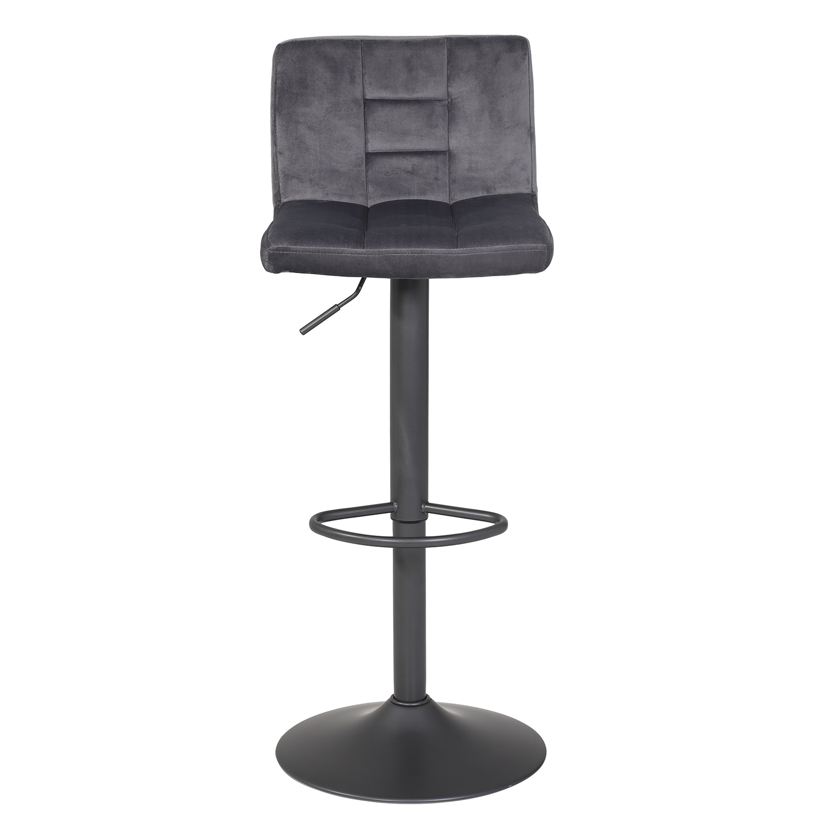 Barhocker - grau - Samtvelours