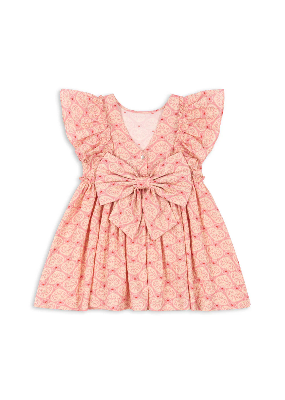 Ava bow kjole - lacy pink - 2Y