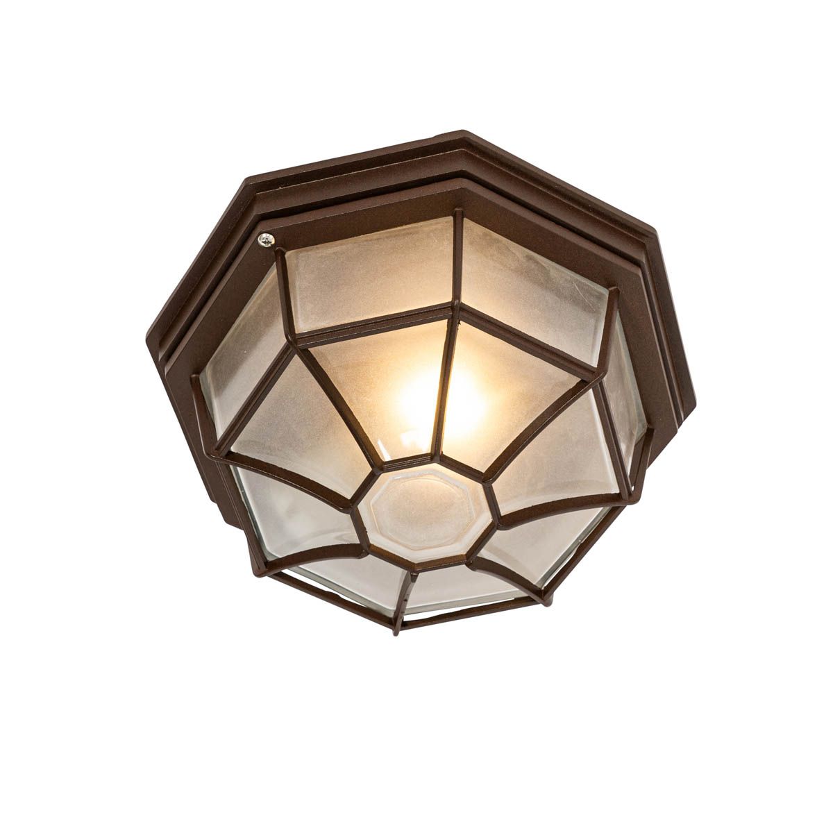 Landelijke plafondlamp roestbruin 26,5 IP44 - Bri