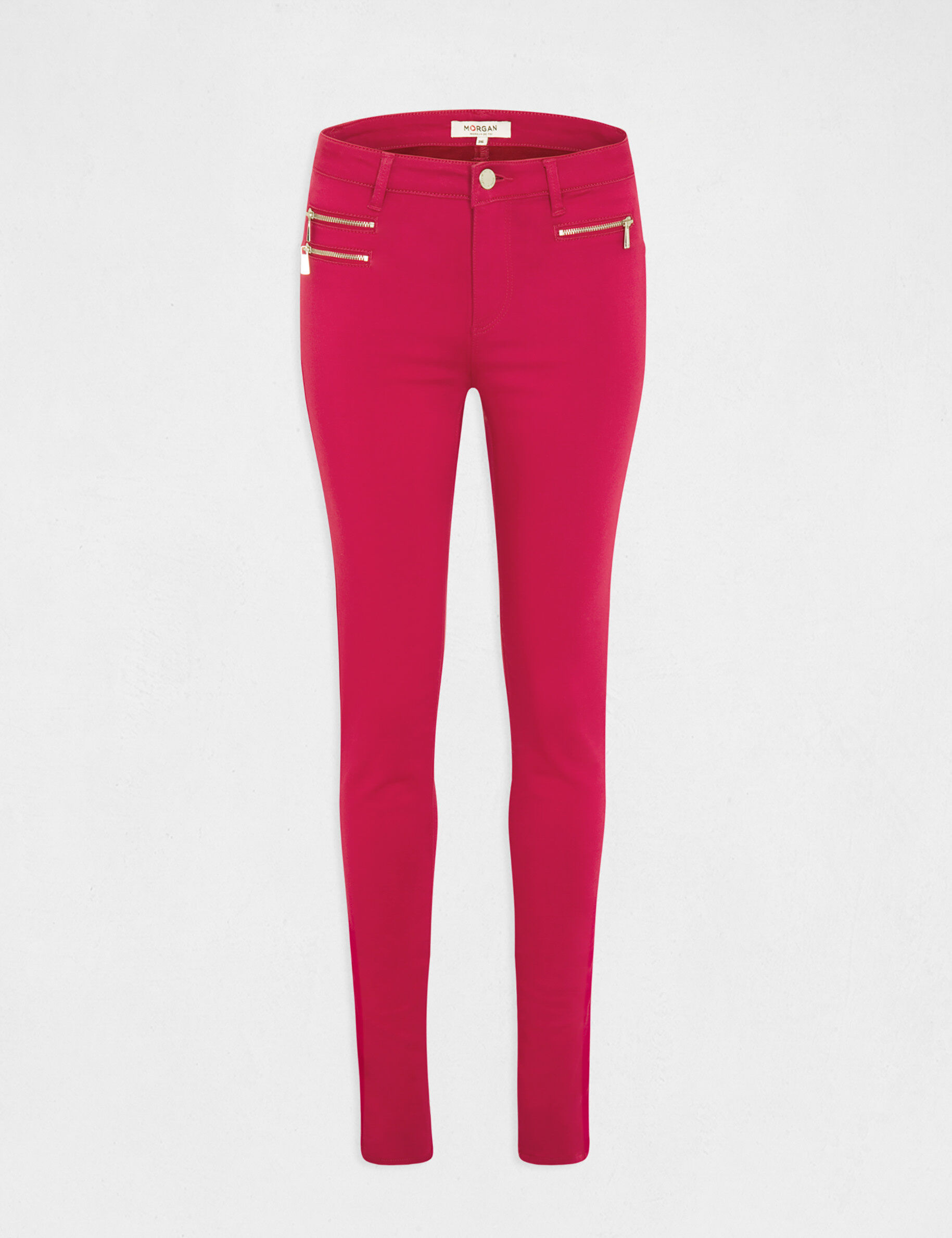 Pantalon slim effet stretch rose fonce femme - rose_fonce