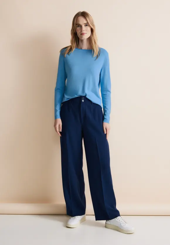 Basic Feinstrickpullover - gentle blue