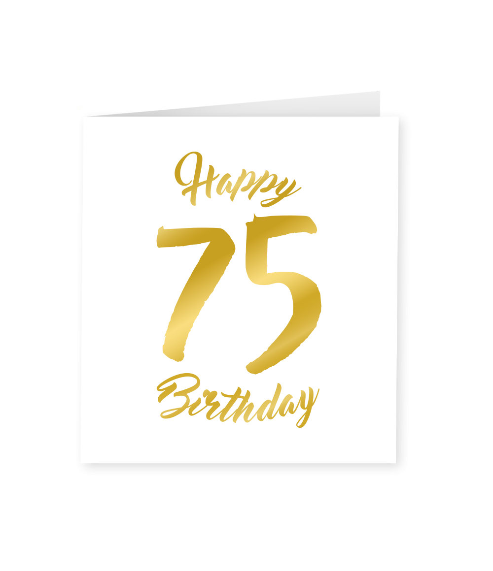 Kaart 75 Jaar Goud Wit 15cm