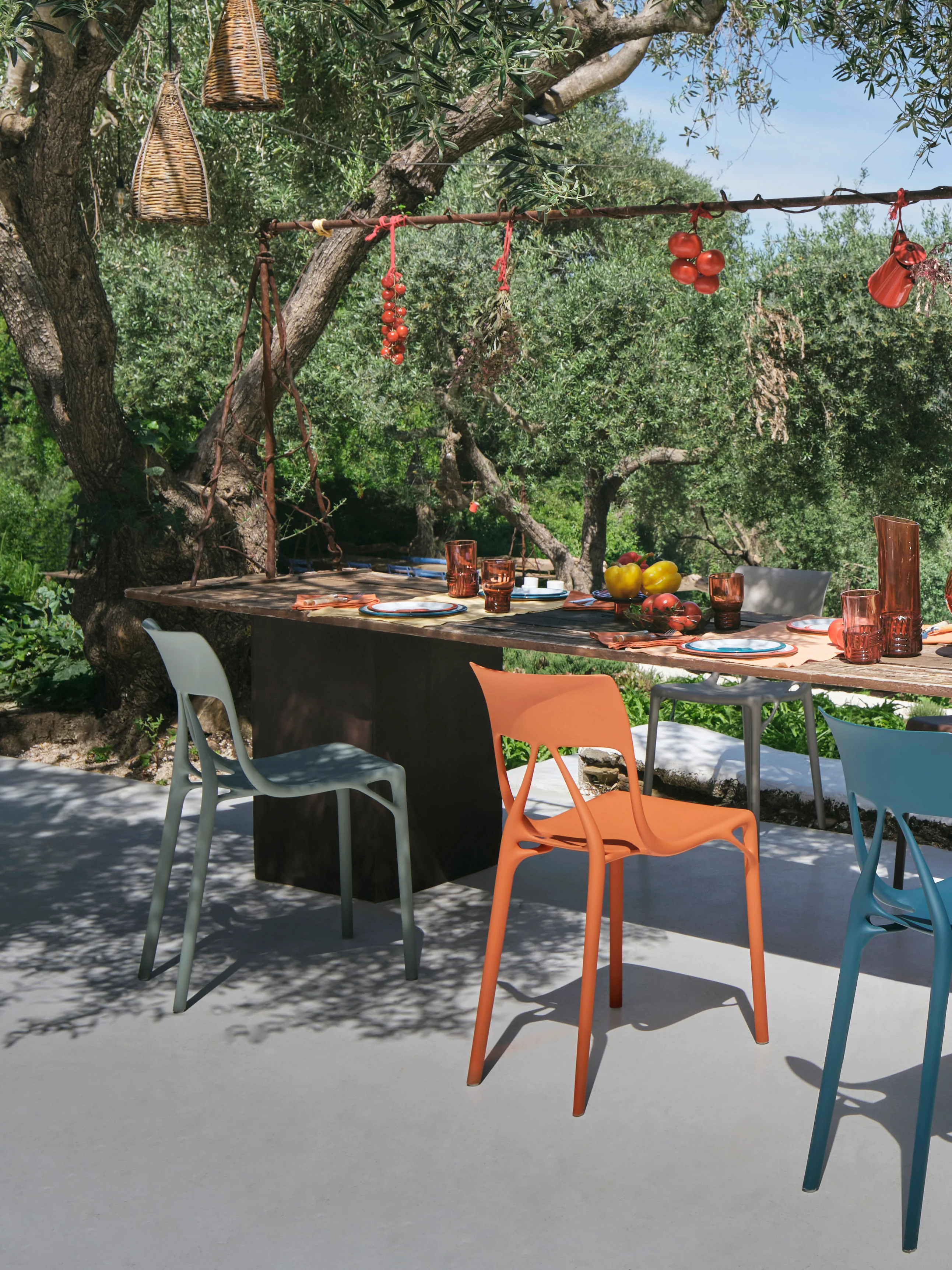 Kunststof stoelen A.I., set van 2