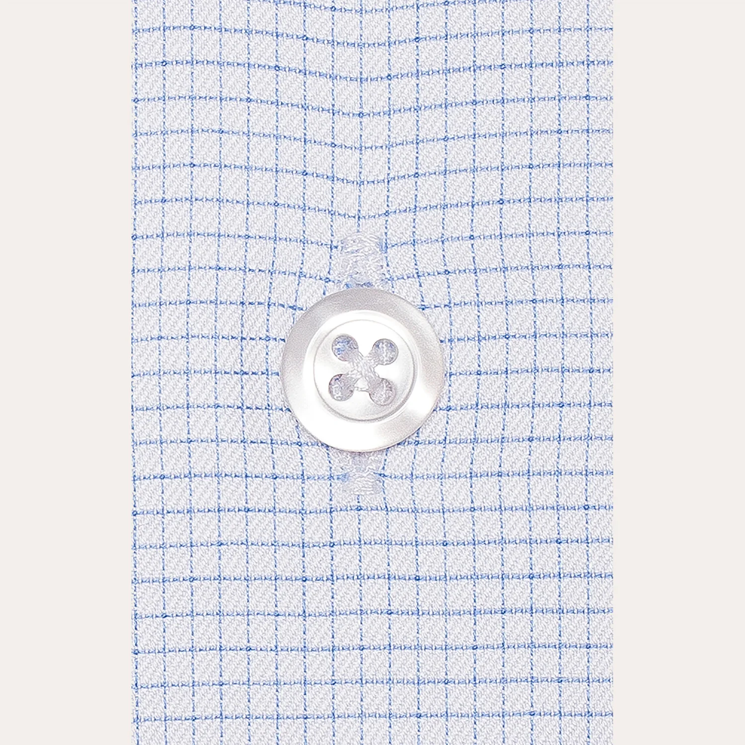 Double-twisted twill shirt with fine blue checks