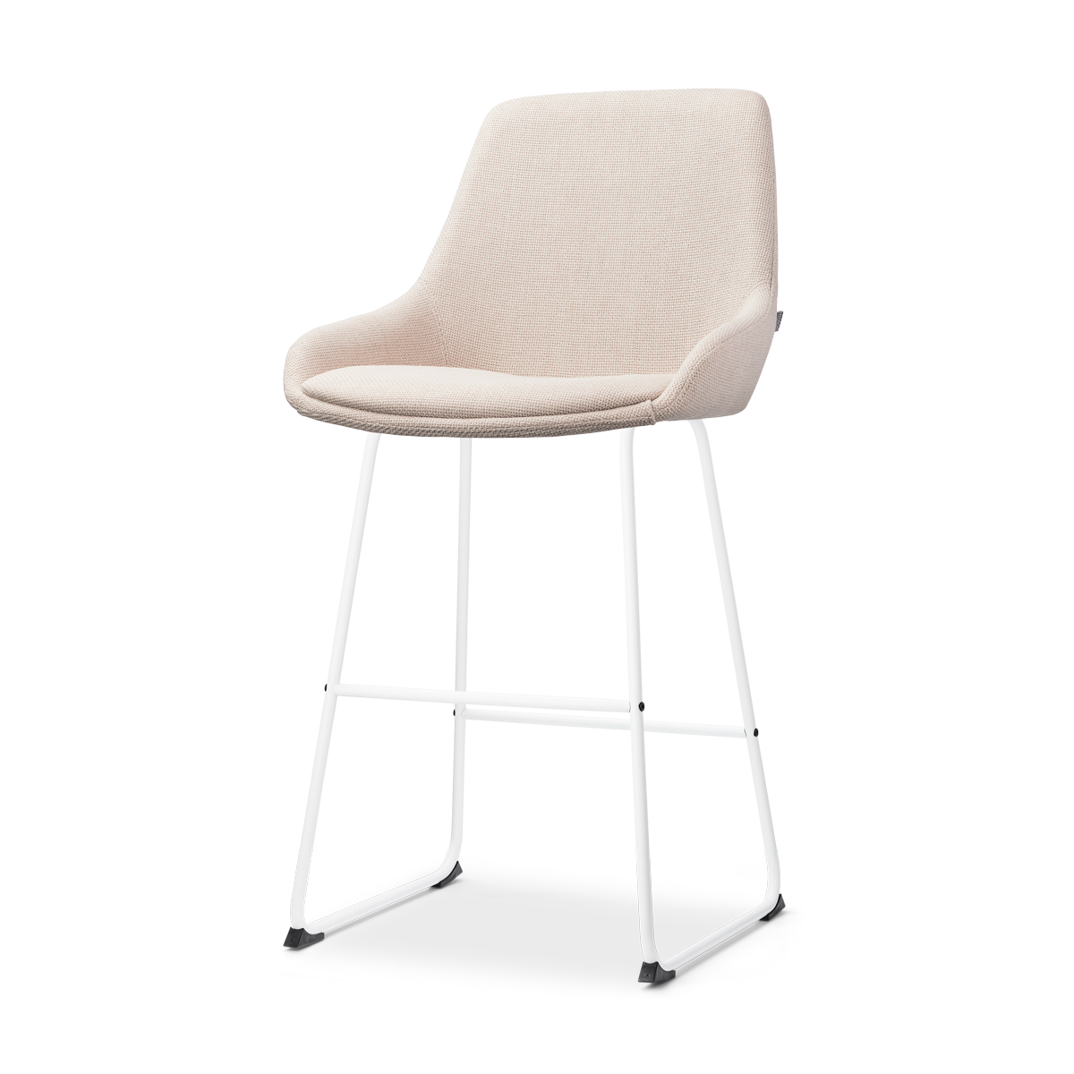 Barkruk Nino-Isa beige - wit onderstel - 65 cm