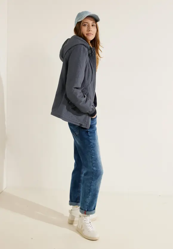 Padded Melange Windbreaker - deep blue