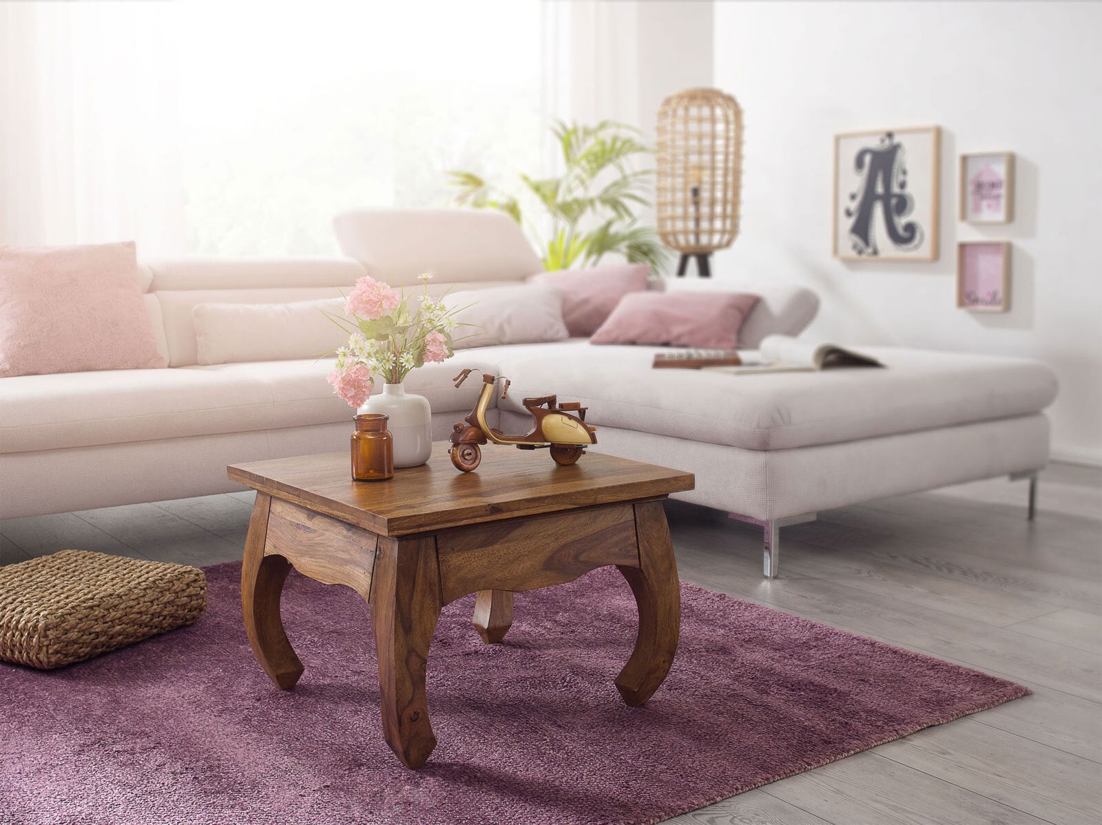 Couchtisch Kolonial 60x60 Massivholz