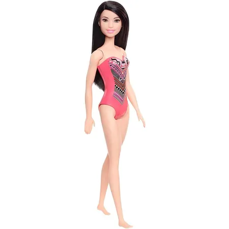 Barbie Beach Puppe mit Badeanzug im Aztekenmuster