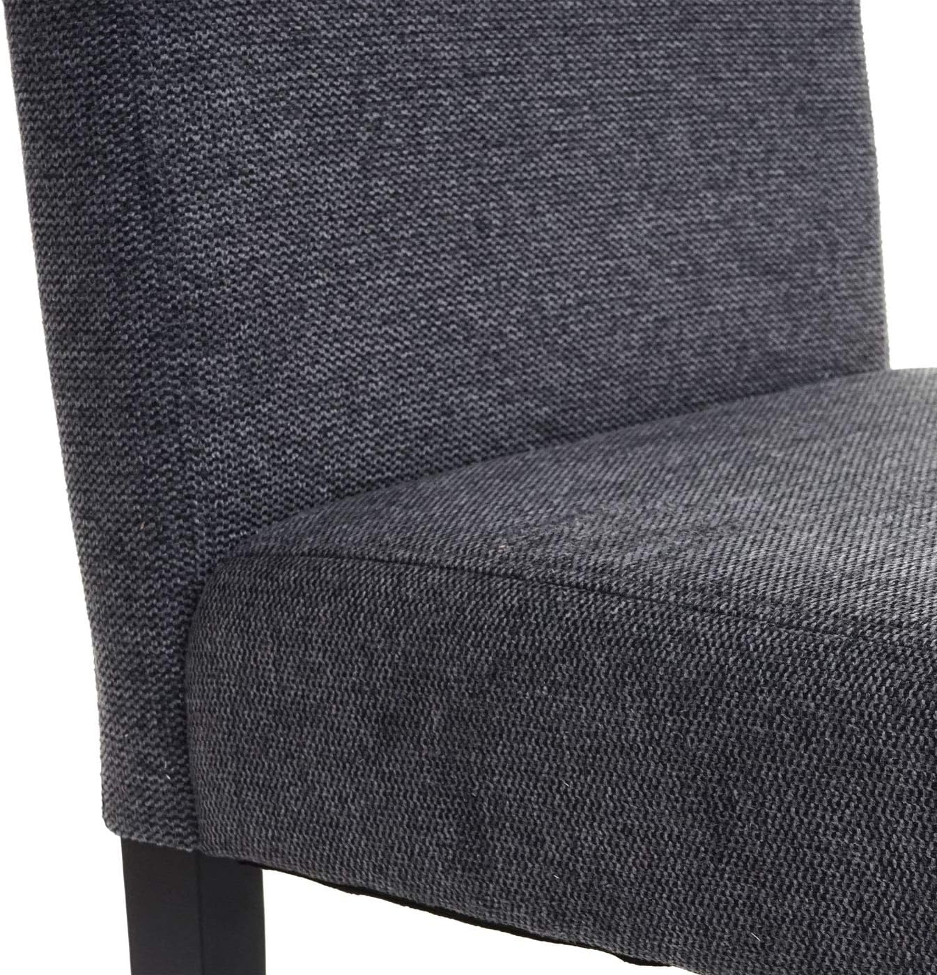 Mendler 4er-Set Esszimmerstuhl Stuhl Küchenstuhl Littau - Textil, anthrazitgrau, dunkle Beine