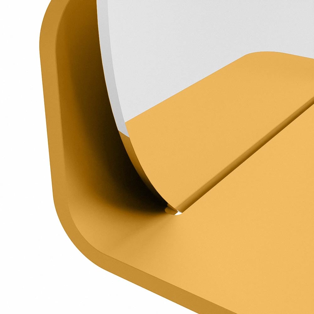 Mondiaz Spot spiegel rond Ø30cm met planchet ocher