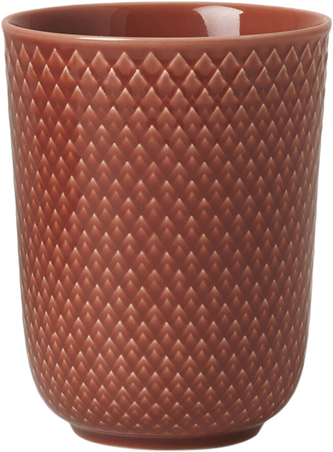 Lyngby Porcelæn Rhombe Krus 33 cl terracotta porcelæn Rød