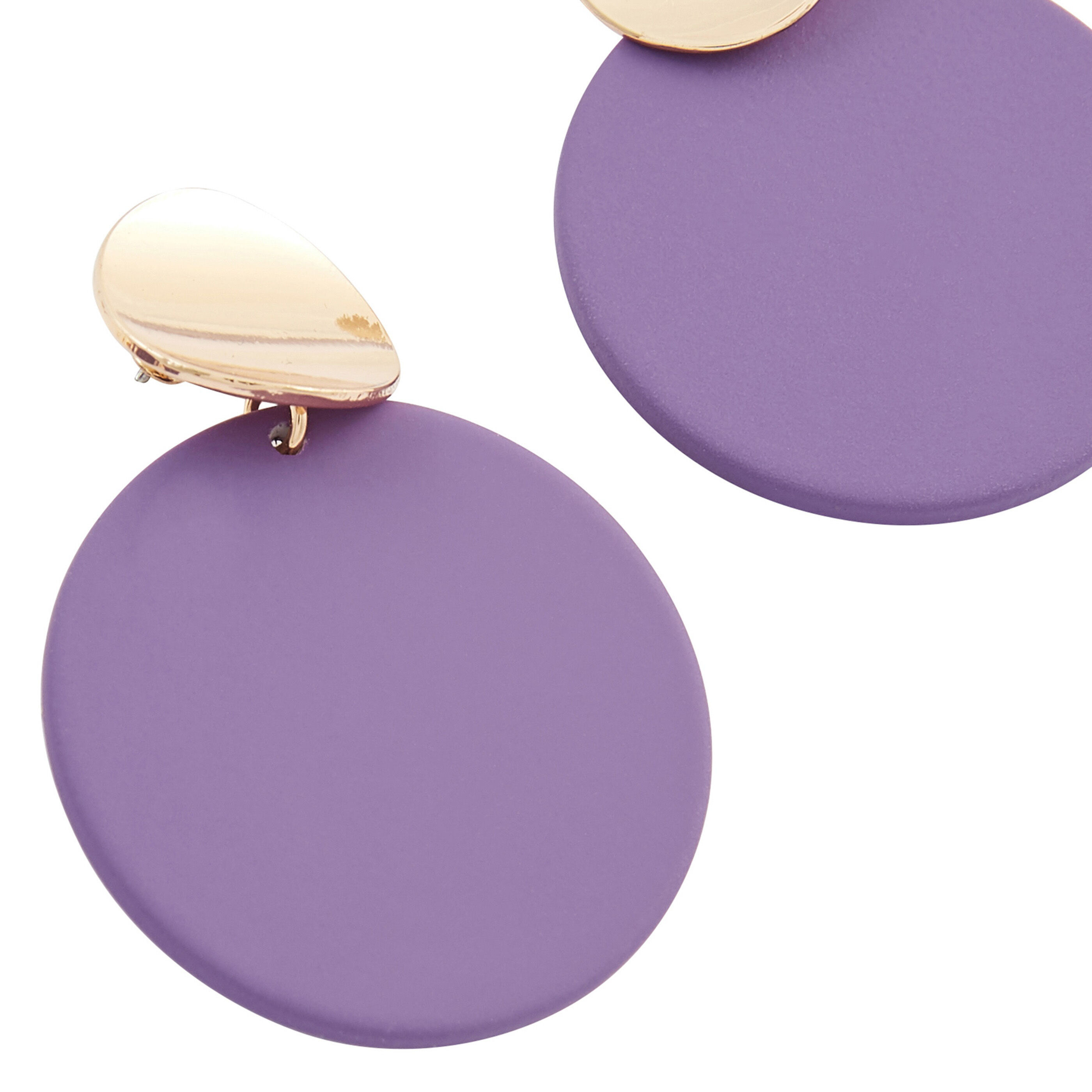 Boucles d'oreilles disques violets - BIJOUX