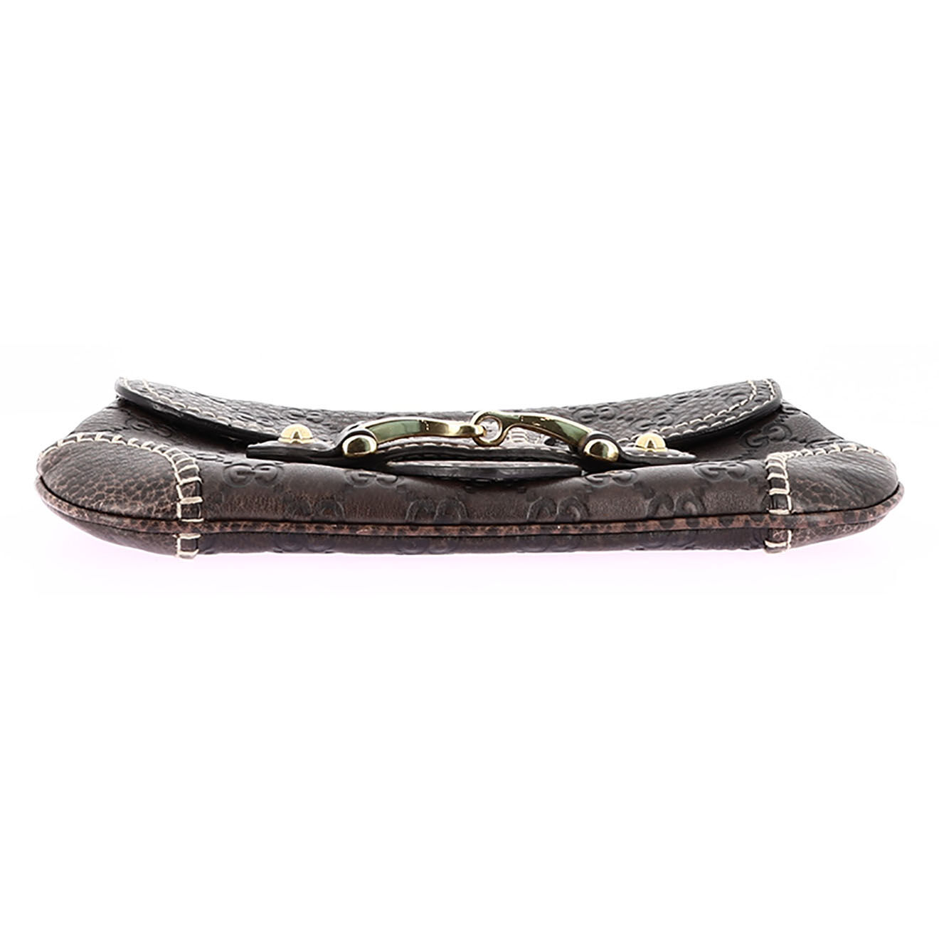 Gucci Pochette en Cuir Monogramme marron - Très bon état - 25x13 cm