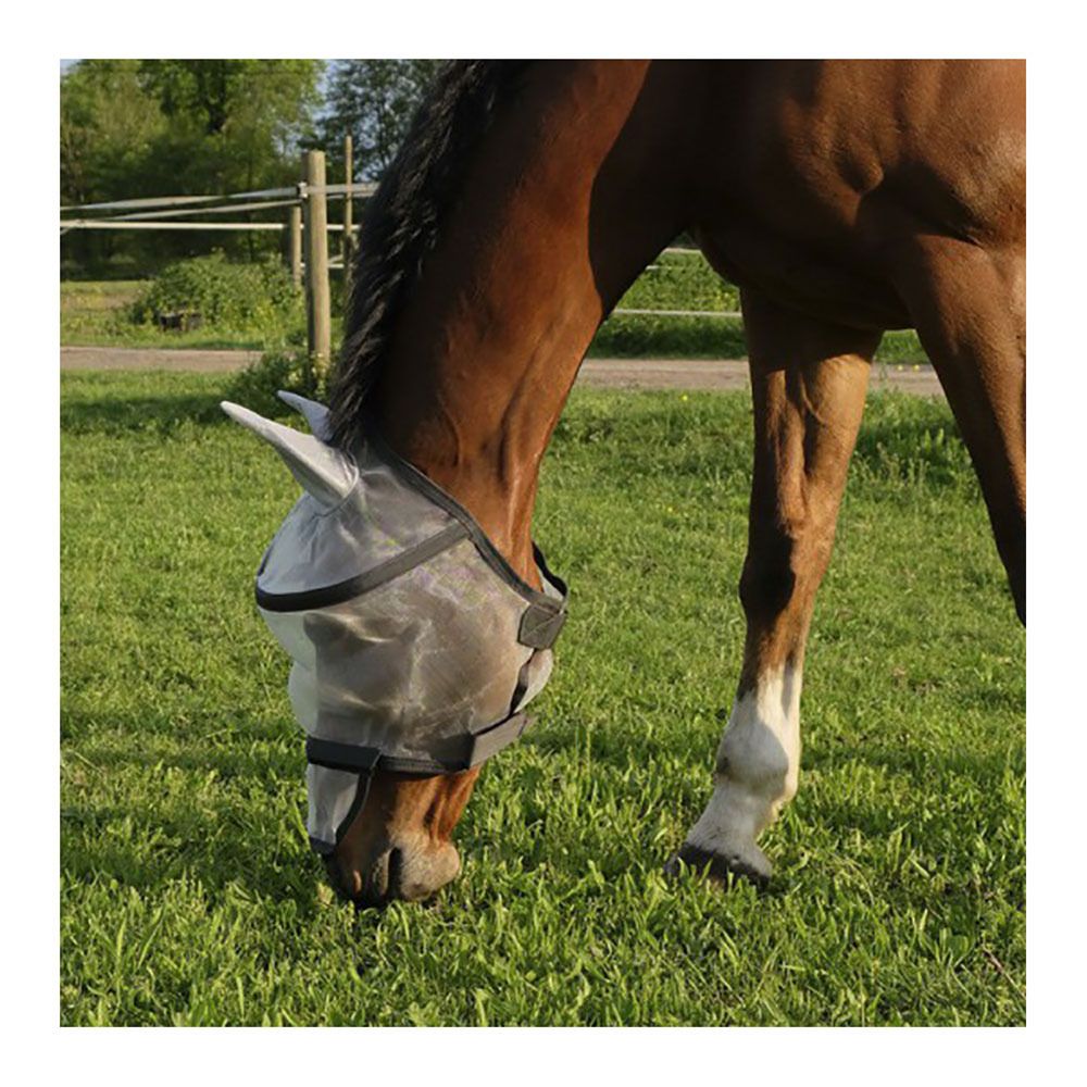 Equitheme PROTEC - Masque anti-mouches argent
