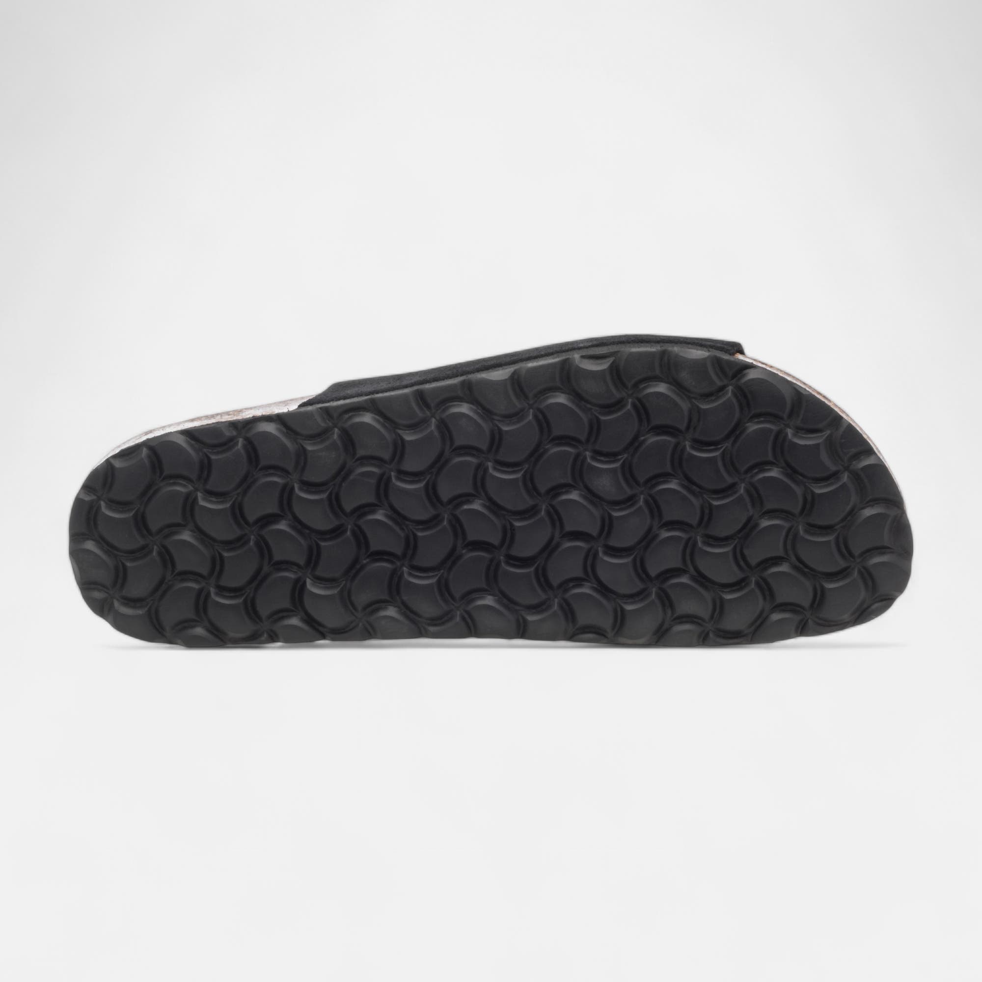 Mules semelle liège Homme en cuir noir