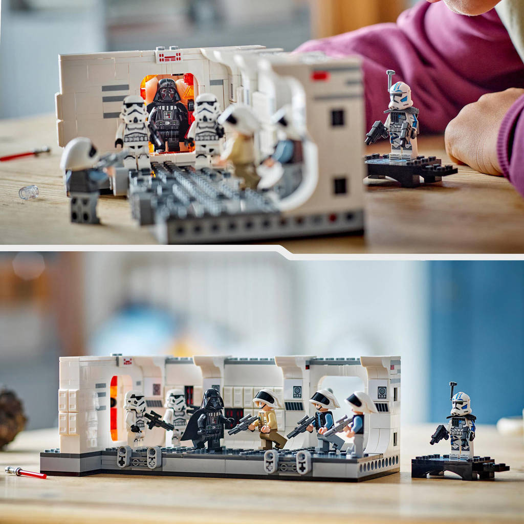 Mooie diorama, minder om mee te spelenAan boord van de Tantive IV Bouwbare speelgoed Set voor Rollenspellen 75387