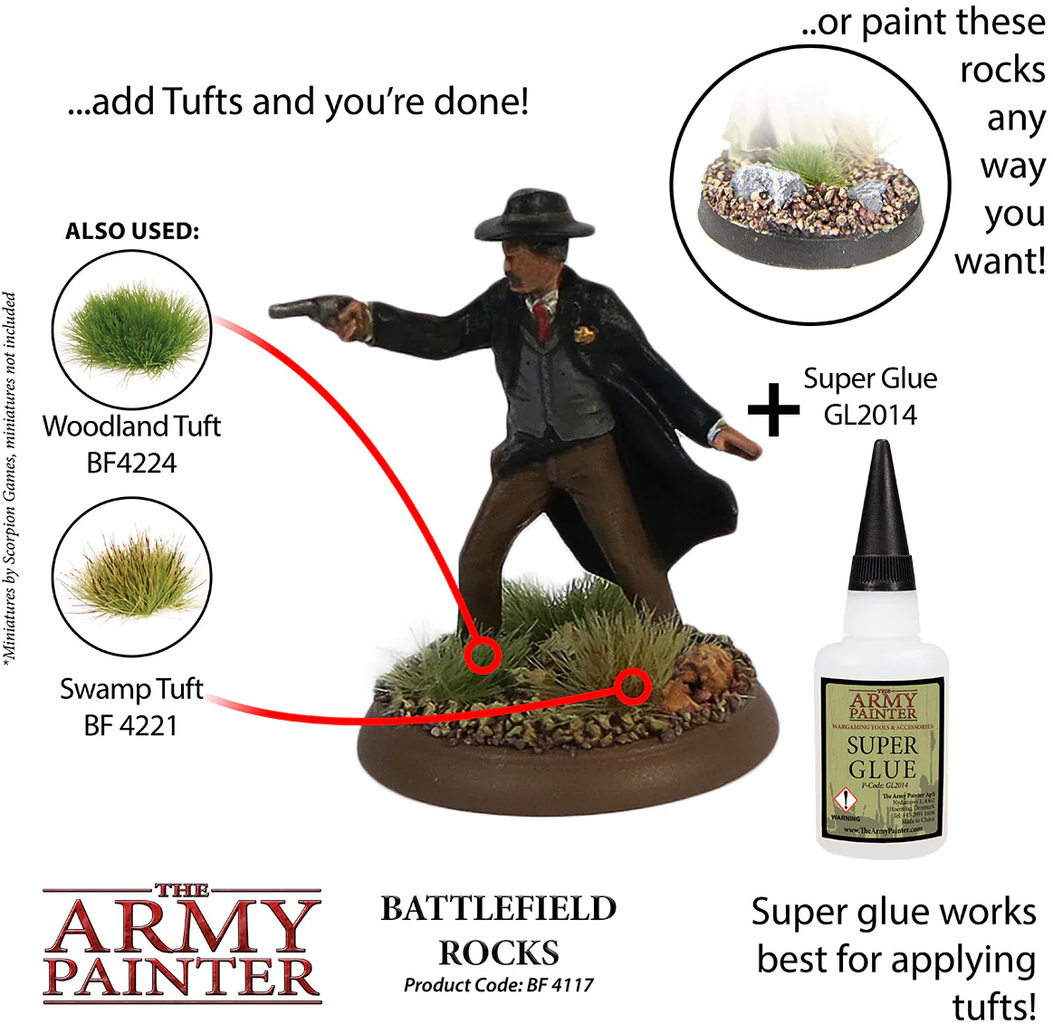 The Army Painter  Battlefield Basing: Battlefield Rocks    Der perfekte Untergrund für deine Miniaturwelten