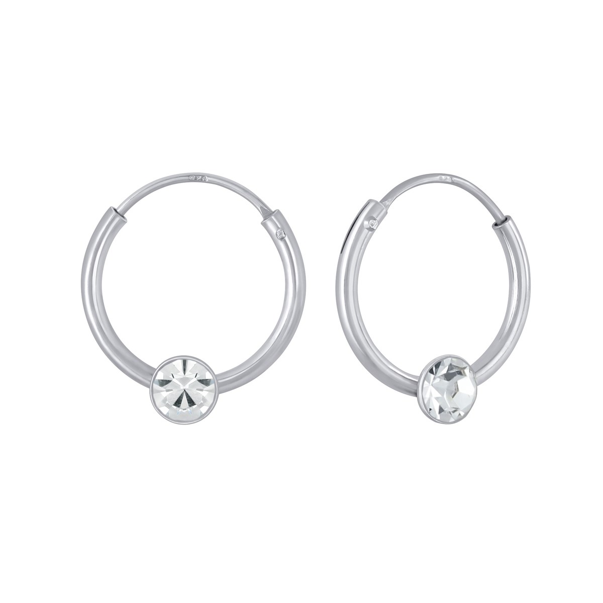Boucles d'oreilles enfant cristal en argent 925
